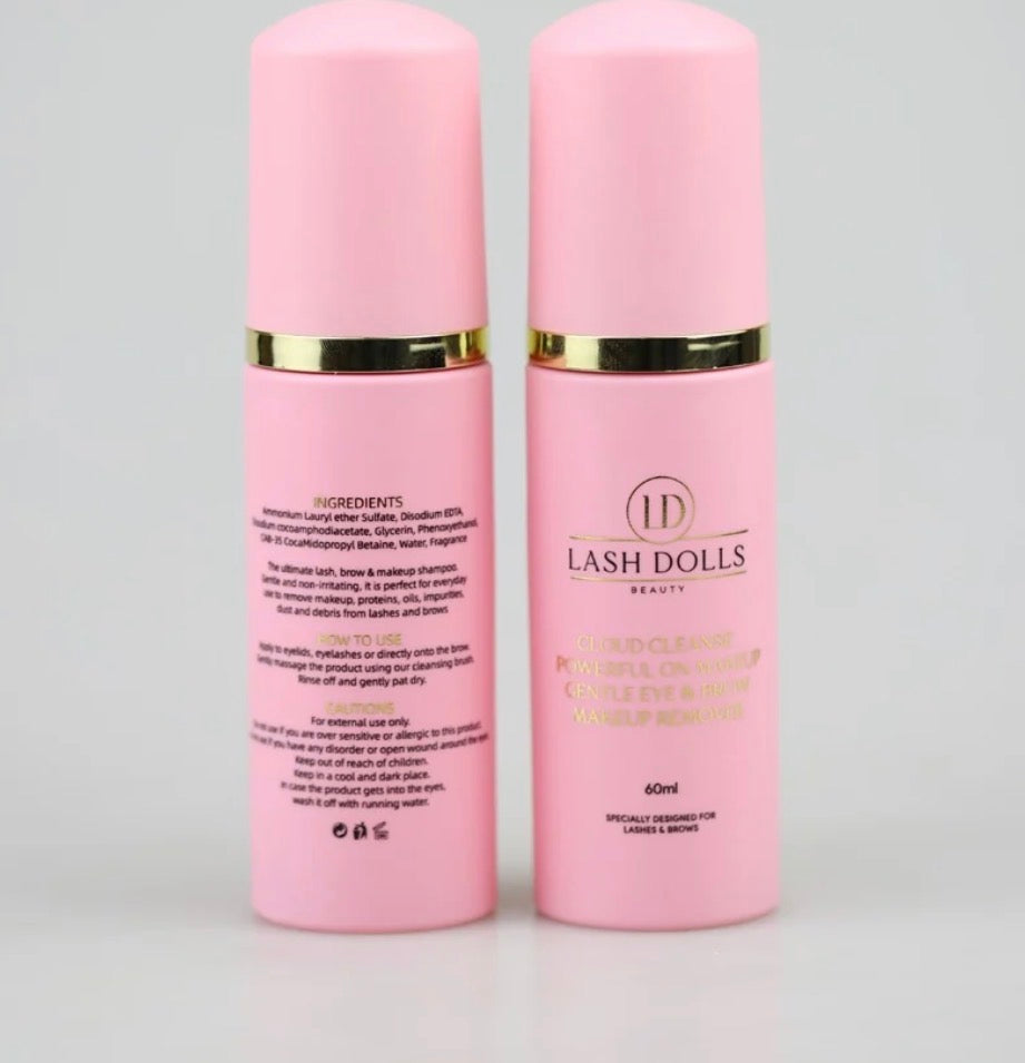 Cloud Cleanse Lash & Brow Cleanser front and back packaging